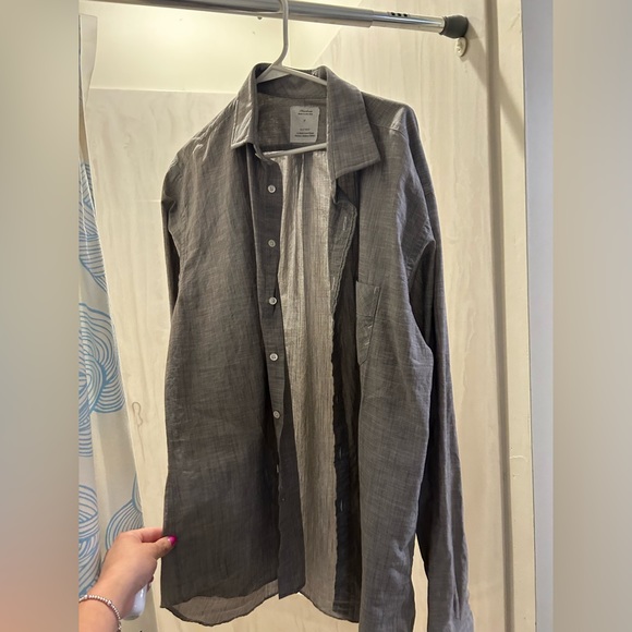 Billy Reid grey made in USA button up shirt see pics size 17 euc - Picture 2 of 9